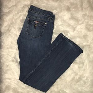 Hudson flared jeans.